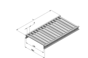 Rulliera lineare folle con rulli in acciaio P70cm passo 7cm